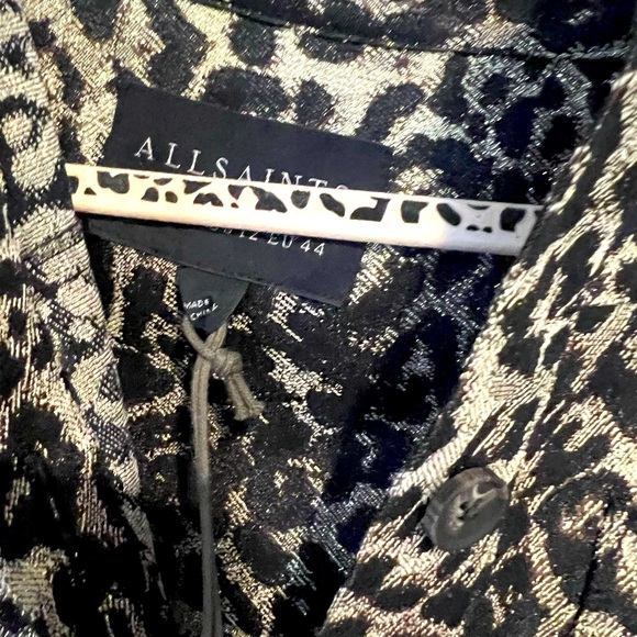 AllSaints Jemi Shirt - NWT - Sz. UK 16 - US 12 Golden Leopard ๐๐๐๐๐๐๐๐๐ - Picture 7 of 13